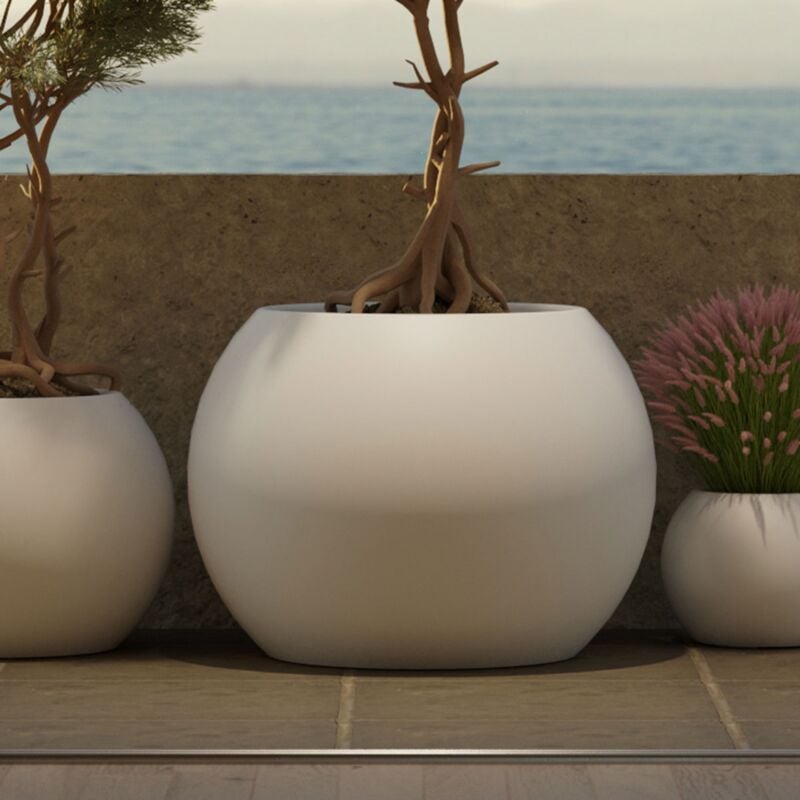 foto del prodotto newgarden be happy dalia 70. vaso rotondo per piante e fiori in polietilene 68x50 cm per esterni e interni molto resistente. colore nero