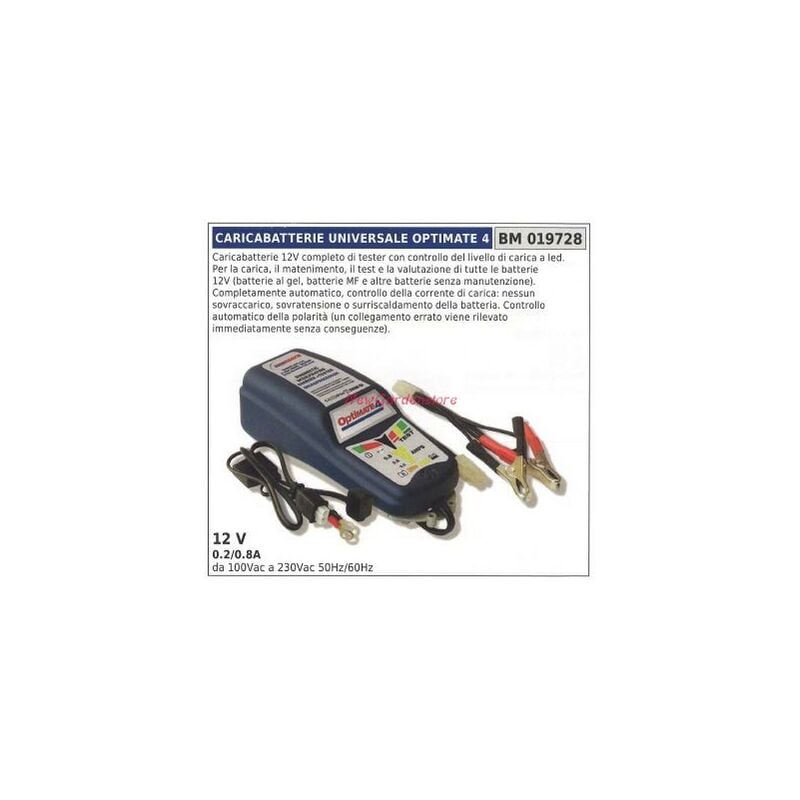 foto del prodotto newgarden caricabatterie universale optimate 4 12v di tester 0.2 0.8a 019728