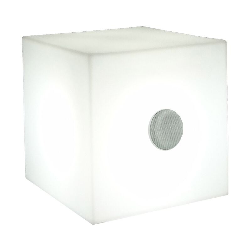 foto del prodotto newgarden cuby 45 play tavolino da 45 cm con luce e altoparlante bluetooth con batteria ricaricabile. luce rgb