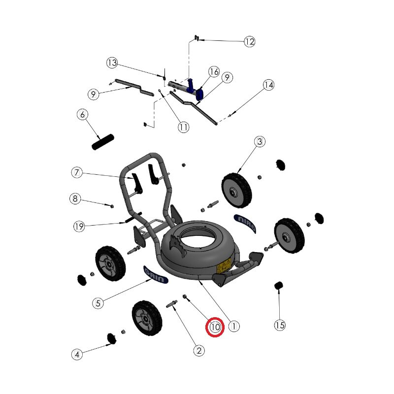 foto del prodotto newgarden dado autobloccante originale grin rasaerba tagliaerba hm37 bm37 82v prt 0172