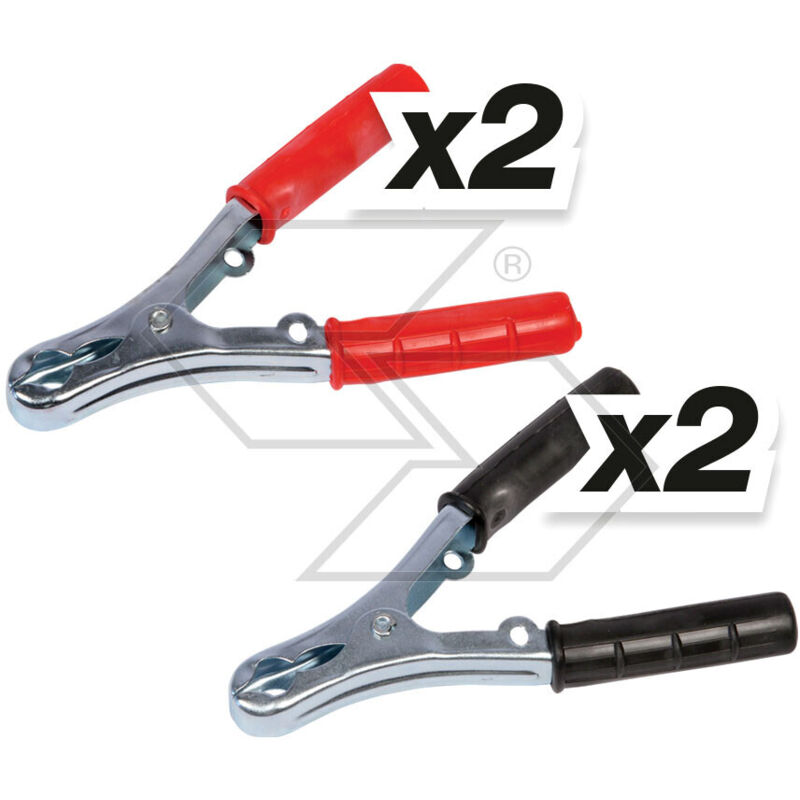 foto del prodotto newgarden kit 4 pinze per cavi caricabatteria 2 rosse 2 nere 40 a a28240