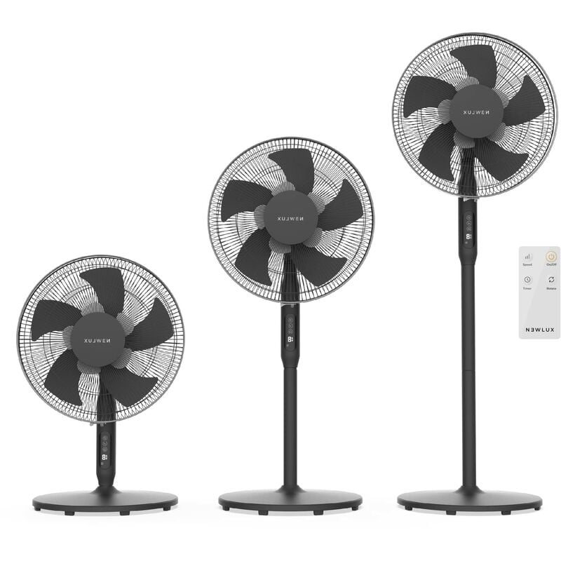 foto del prodotto newlux ventilatori a piantana con telecomando 3 in 1 w1050 smart 10 aspas da 40cm, 3 vel. e timer 18 ore. ventilatore a pedale oscillante 90 con