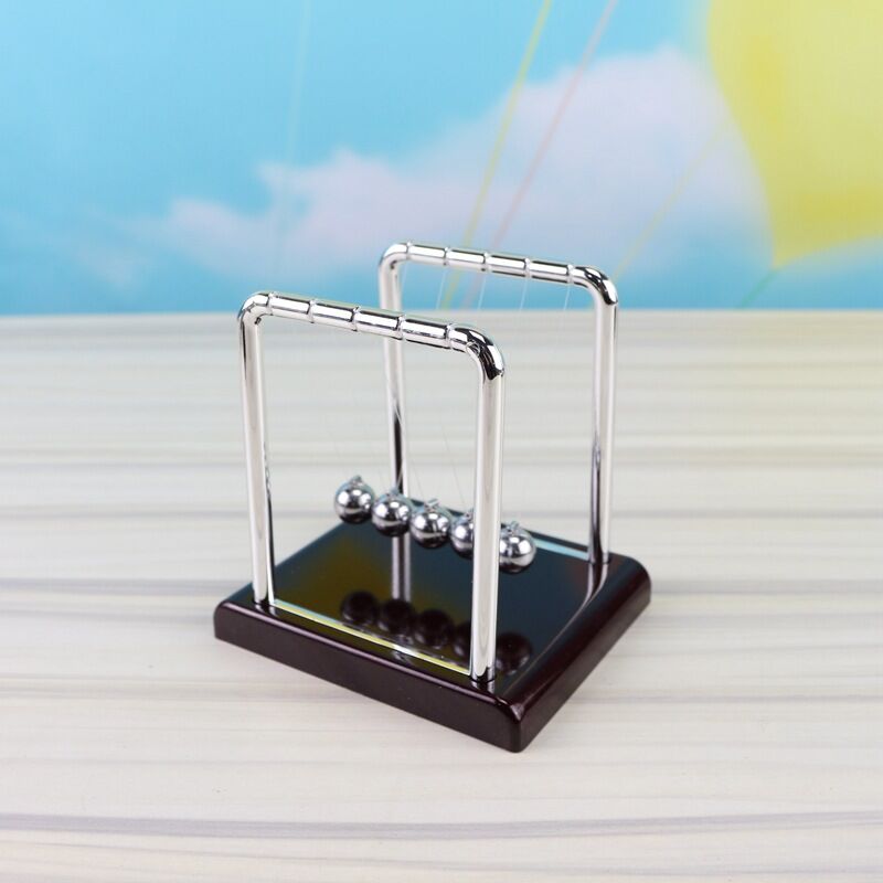foto del prodotto newton balance balls, palla da equilibrio portatile in metallo da tavolo, gadget per la fisica e la scienza, per giochi da ufficio, decorazione da