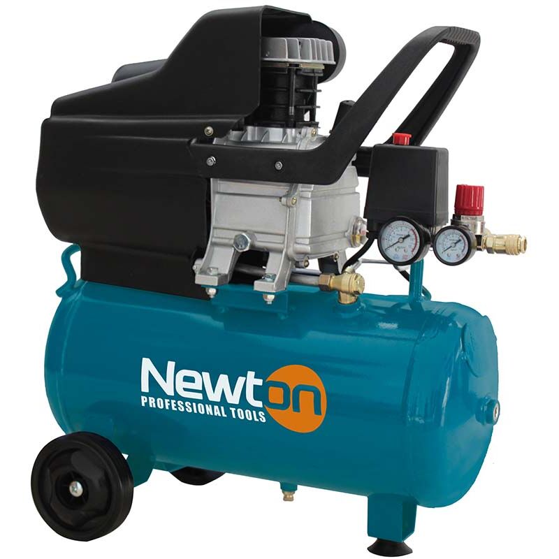 foto del prodotto newton compressore ad aria lubrificato 24 litri, 2 hp, carrellato