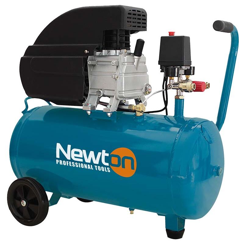 foto del prodotto newton compressore ad aria lubrificato 50 litri, 2 hp, carrellato