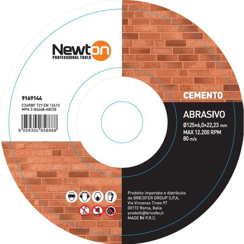 foto del prodotto newton disco abrasivo 125x6.0x22.23 per cemento t27