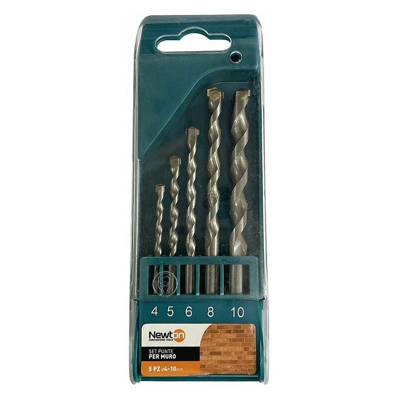 foto del prodotto newton set punte da muro, 4-10 mm, 5 pezzi