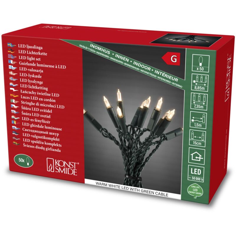 foto del prodotto next generation stringa di 200 luci a led statiche, stile tradizionale, colore bianco caldo konstsmide