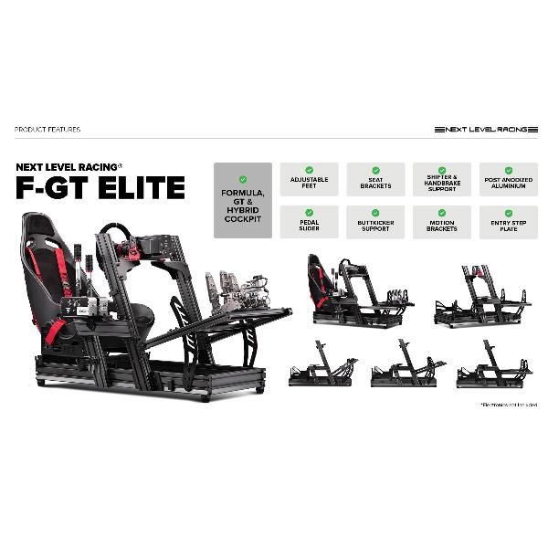 foto del prodotto next level racing f gt elite aluminium profile simulator cockpit iracing edition