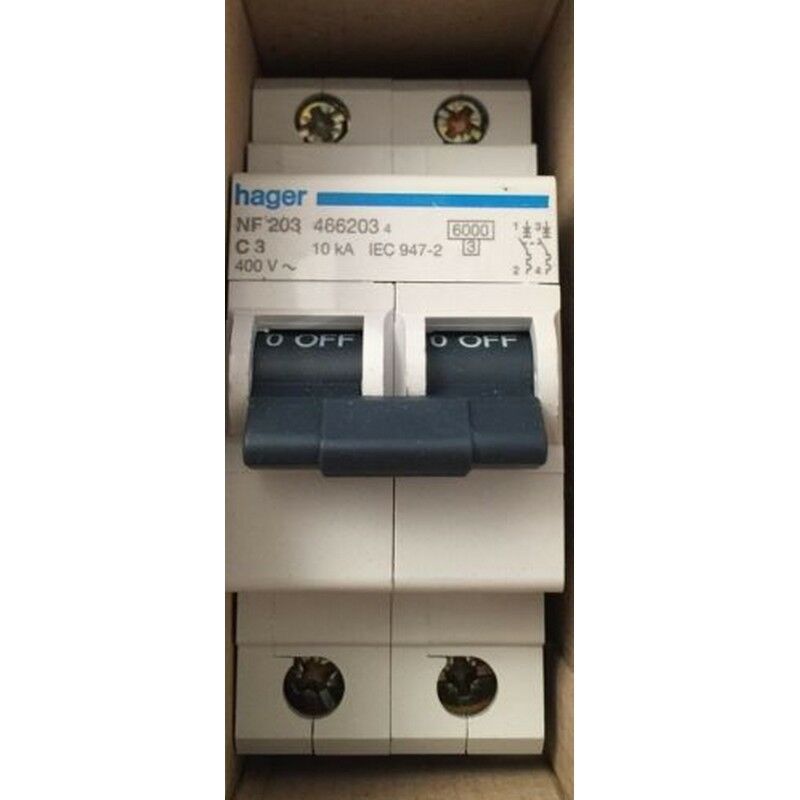 foto del prodotto nf203 466203 disjoncteur 2p 10ka c3a - hager