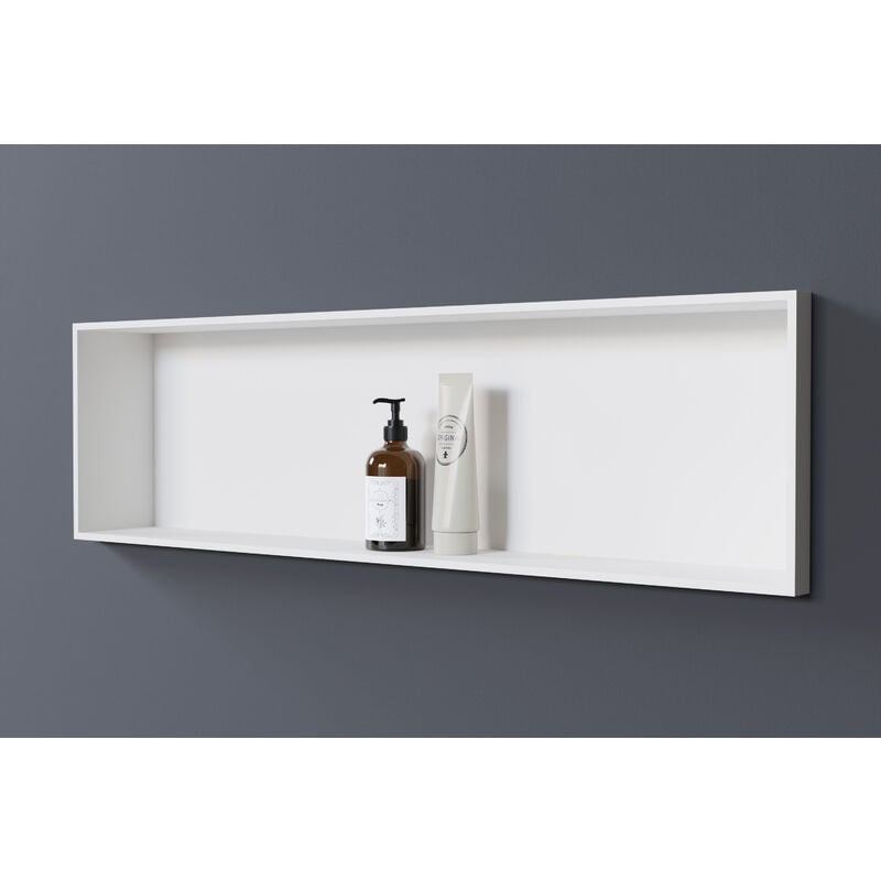 foto del prodotto nicchia da parete eg2513 bernstein in colata minerale bianco altezza 25 cm profondit 13 cm con o senza faretto led 90cm, ohne led spot de 