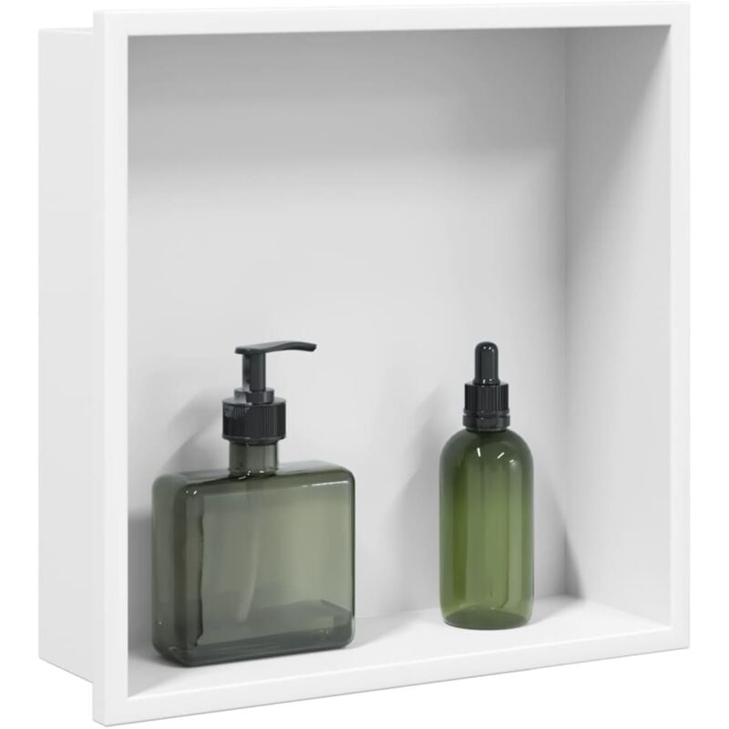 foto del prodotto nicchia per doccia bianco opaco 32x32x9cm in acciaio inox vidaxl 668277