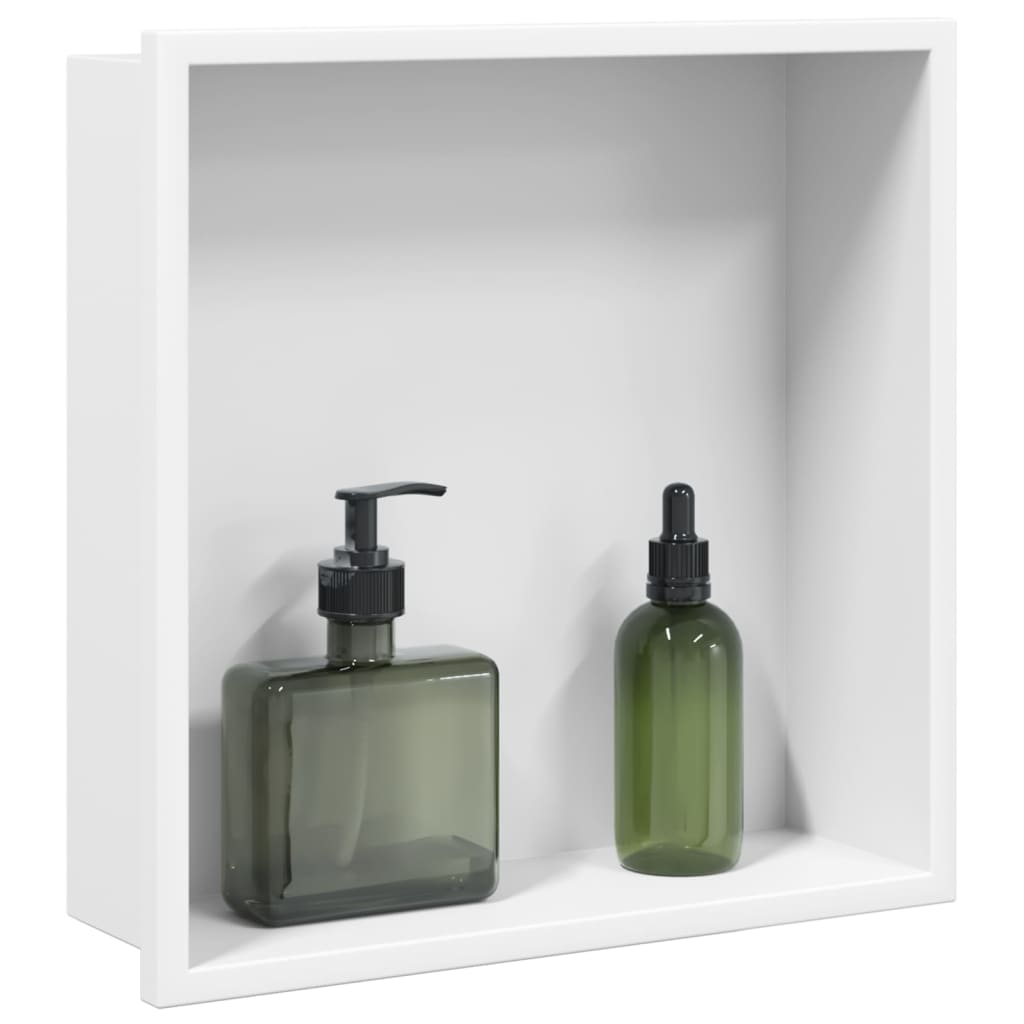 foto del prodotto nicchia per doccia bianco opaco 32x32x9cm in acciaio inox vidaxl