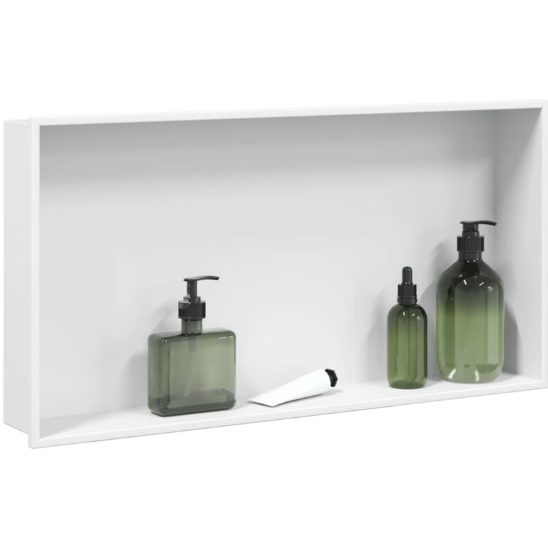foto del prodotto nicchia per doccia bianco opaco 62x32x9cm in acciaio inox vidaxl
