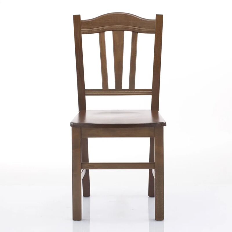 foto del prodotto nice house - sedia silvana con seduta in legno - noce scuro 45x40 h94 - altezza seduta 46 cm