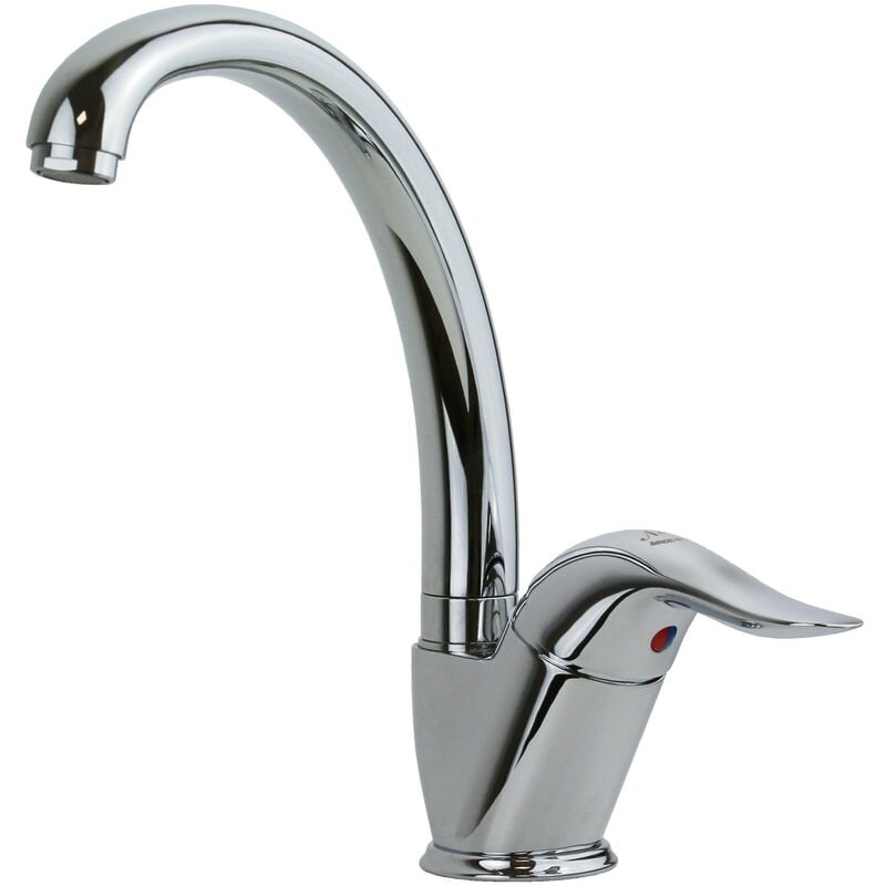 foto del prodotto nice rubinetterie miscelatore lavello cucina con bocca orientabile nice wilson 28280038cr cromo