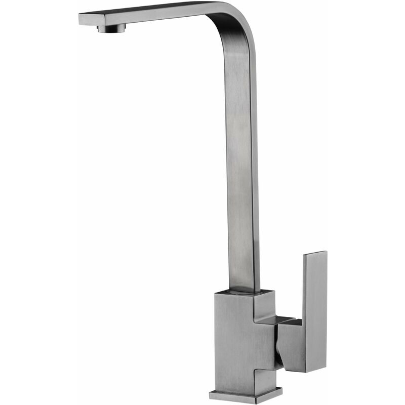 foto del prodotto nice rubinetterie miscelatore lavello cucina in acciaio inox 304 modello quadro nice 710035as acciaio spazzolato