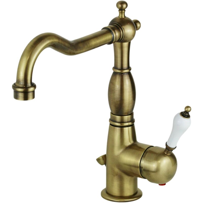 foto del prodotto nice rubinetterie miscelatore per lavabo modello antico colore bronzo nice funny 60600017bb bronzo piletta con salterello 1 1 4