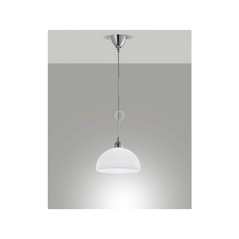 foto del prodotto nice sospensione bianca d.26 cm cm 1 luce attacco e27 in metallo e vetro