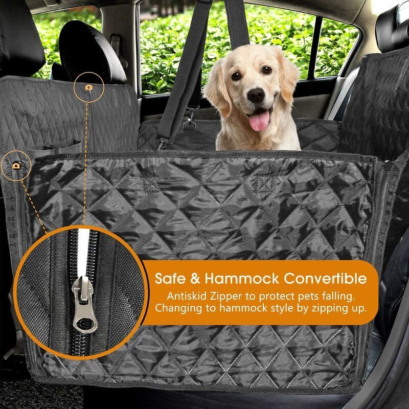 foto del prodotto niceone coprisedile per auto per cani completamente impermeabile, dotato di ali laterali per la massima protezione. questo coprisedile posteriore