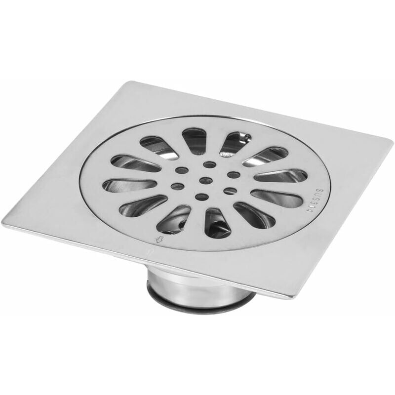 foto del prodotto niceone scarico a pavimento spesso in acciaio inossidabile scarico per doccia quadrato antiodore per bagno 100 100 mm