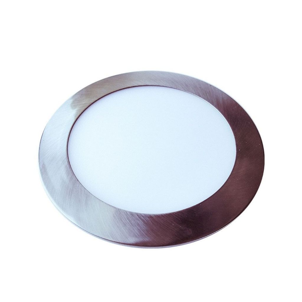 foto del prodotto nickel in raso leggero con pannello sottile a led da 24 w round 4000k