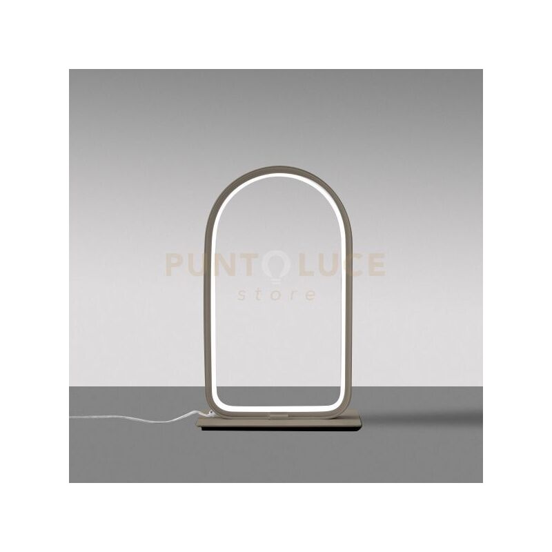 foto del prodotto nicole l lampada da tavolo titanio a led 3000k 600lm 12w dimmerabile in alluminio e silicone