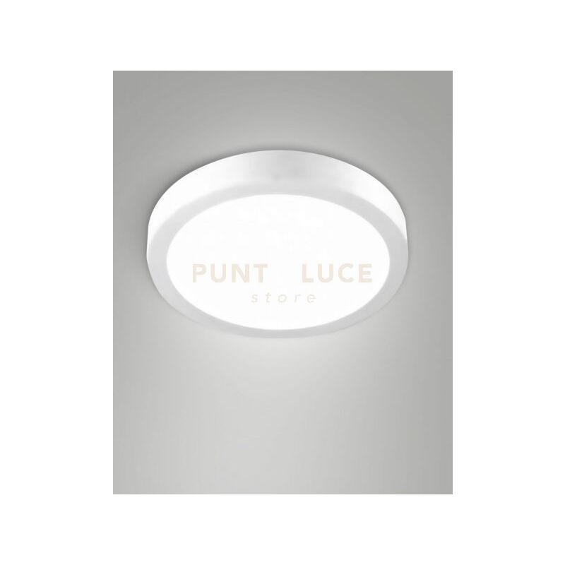 foto del prodotto nicole plafoniera esterno bianco cct 18w 2700k 3000k 4000k 2295lm d.24,5cm ip54