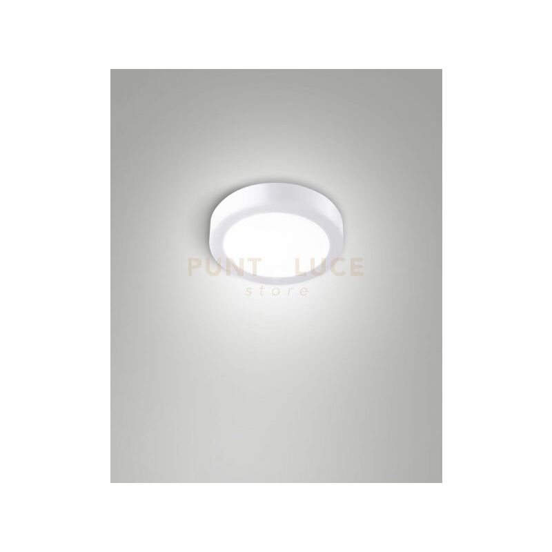foto del prodotto nicole plafoniera esterno bianco cct 8w 2700k 3000k 4000k 896lm d.15cm ip54