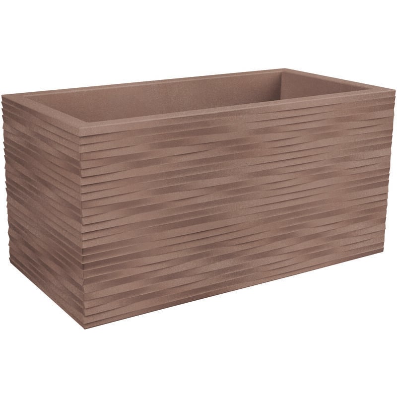 foto del prodotto nicoli cassetta fioriera rettangolare resina elegance cm. 60 avana