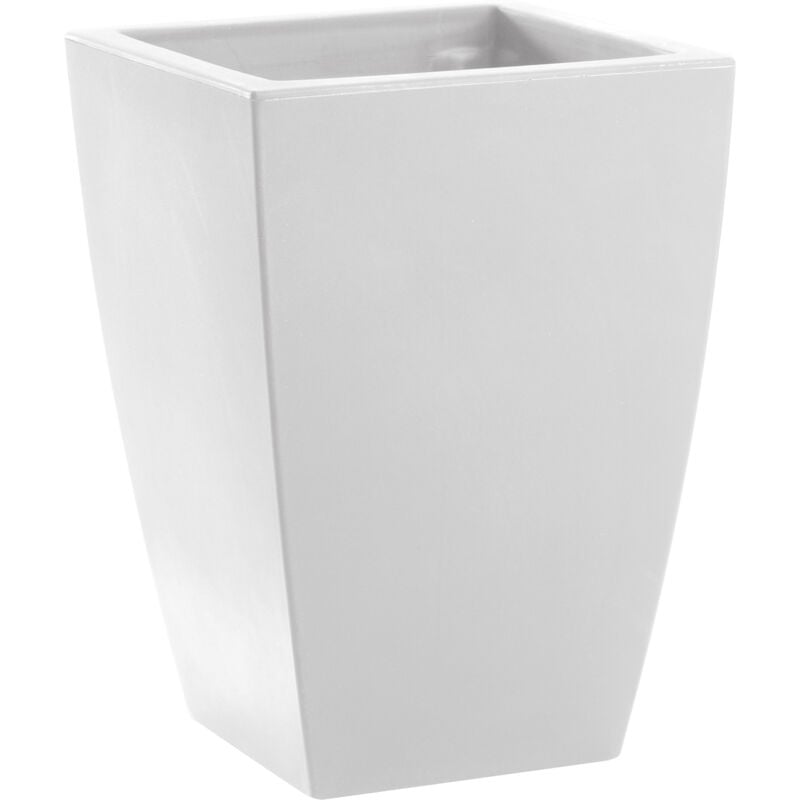 foto del prodotto nicoli vaso quadrato resina logos cm. 30 bianco