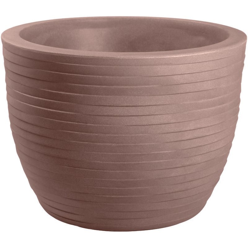 foto del prodotto nicoli - vaso tondo resina hera elegance cm. 40 avana
