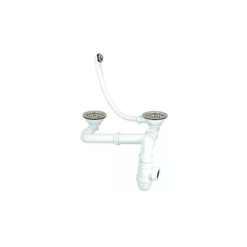 foto del prodotto nicoll - colonna di scarico 224316 per lavello doppio d90mm cestello a comando manuale