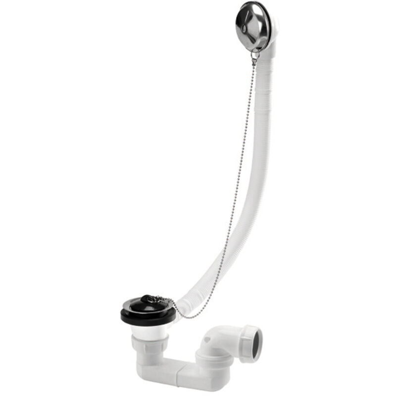foto del prodotto nicoll scarico per vasca da bagno con griglia in acciaio inox, tappo di scarico e sifone a 360 .