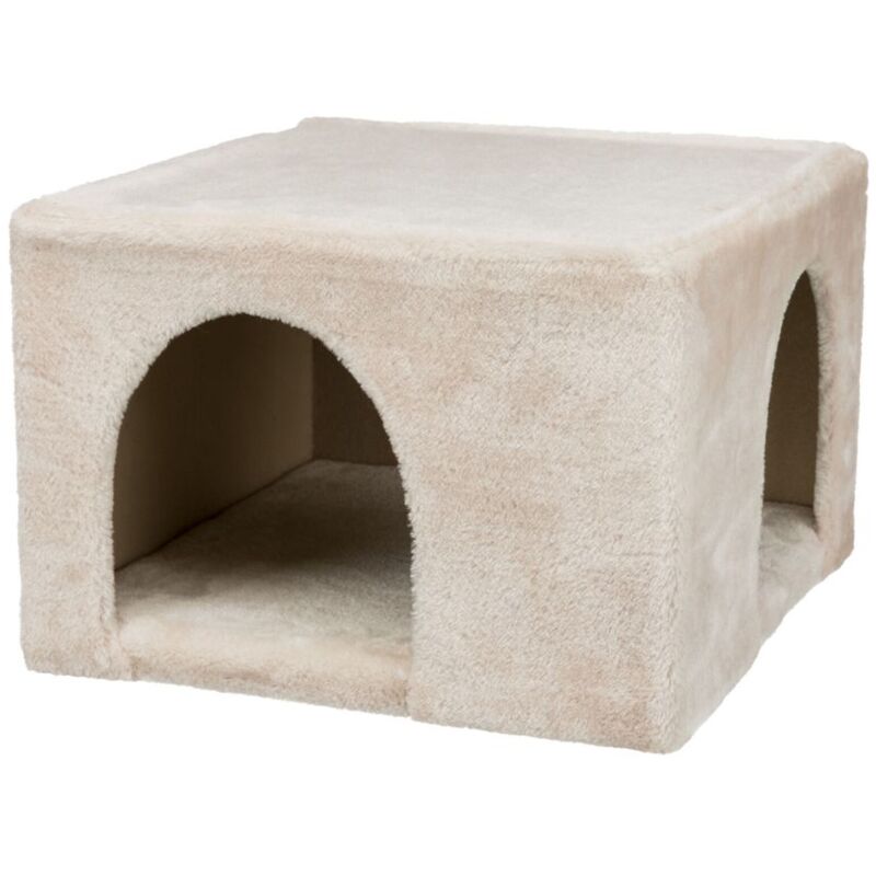 foto del prodotto nido accogliente in peluche 36 x 25 x 36 cm beige per conigli e piccoli roditori