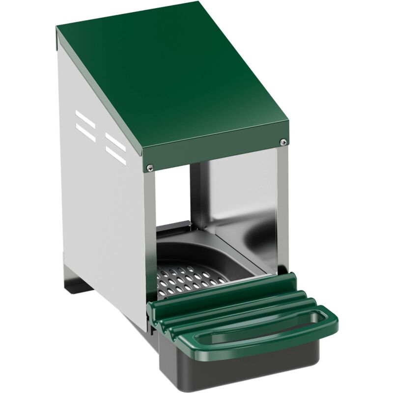 foto del prodotto nido per galline ovaiole con vassoio di raccolta 27 x 52 x 48 cm, nido per uova di gallina, con fori di ventilazione, in plastica, montaggio a parete