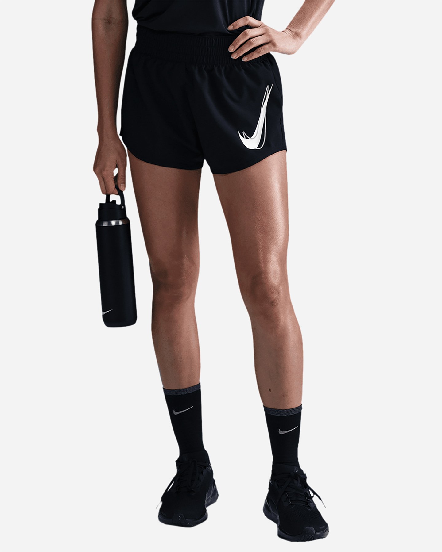foto del prodotto nike one swoosh w short running donna nero