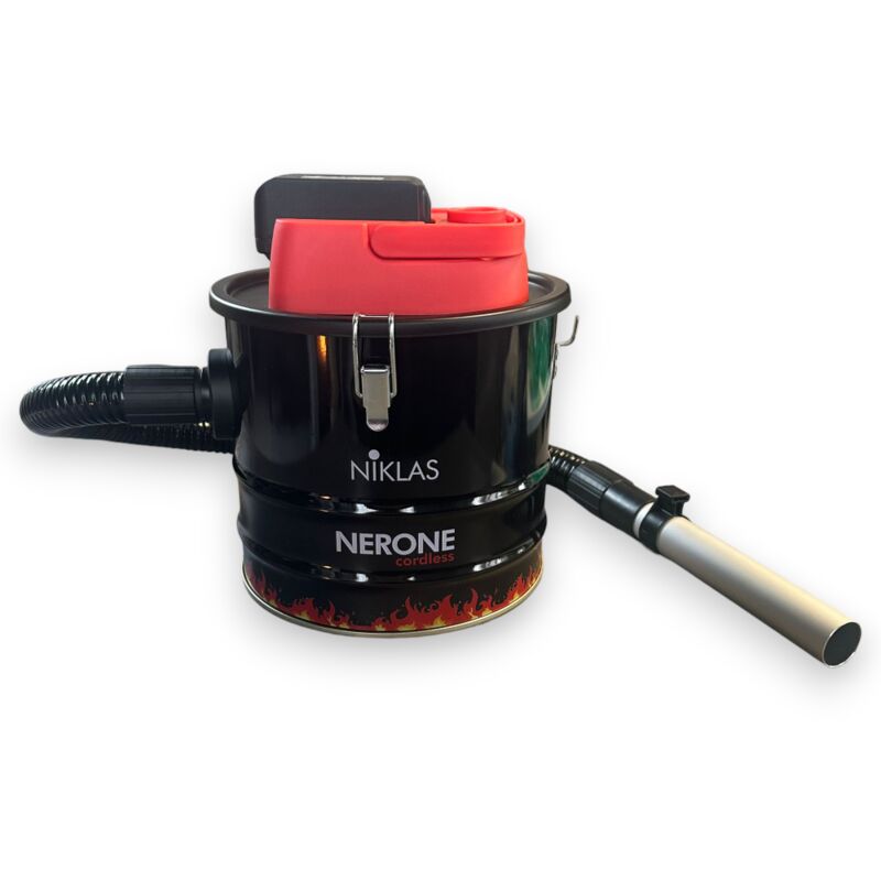 foto del prodotto niklas aspiracenere a batteria litio 10 litri nerone cordless