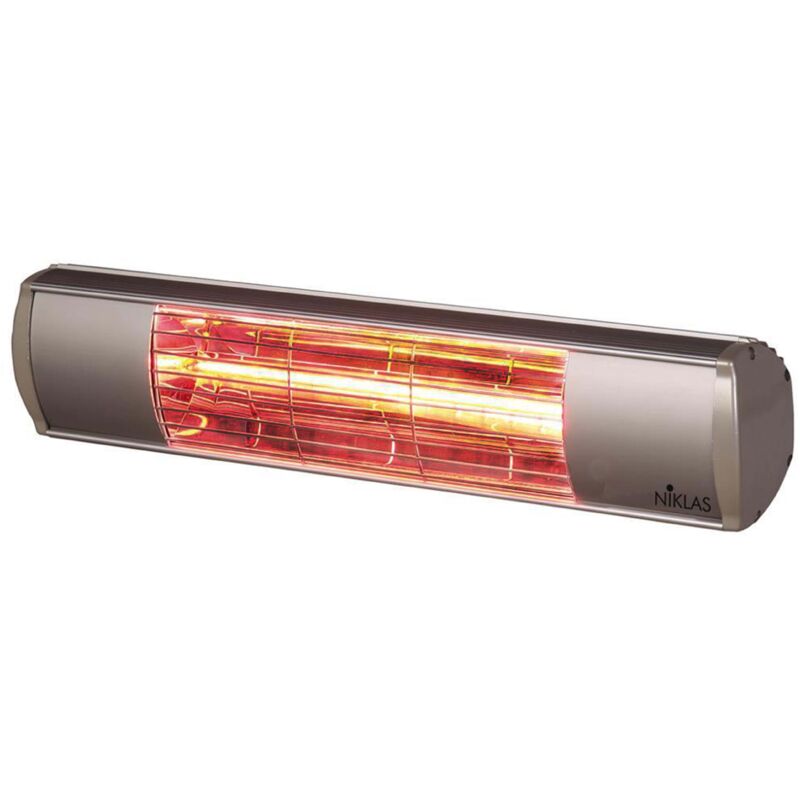 foto del prodotto niklas - riscaldatore stufa termopatio infrarossi da parete per esterno 1500 w sole mezzanotte