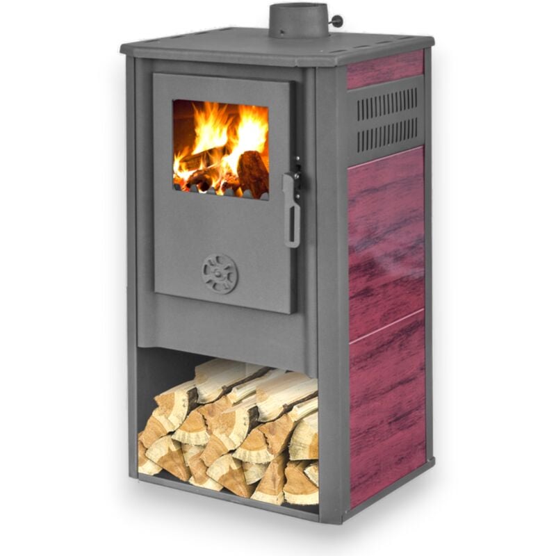 foto del prodotto niklas stufa riscaldamento a legna con rivestimento in maioliche 7,2 kw kursal king de luxe beige