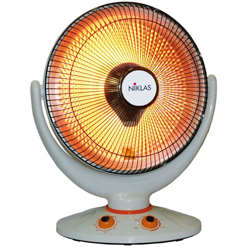 foto del prodotto niklas stufa rotonda moderna alogena per riscaldamento elettrico oscillante sole mio