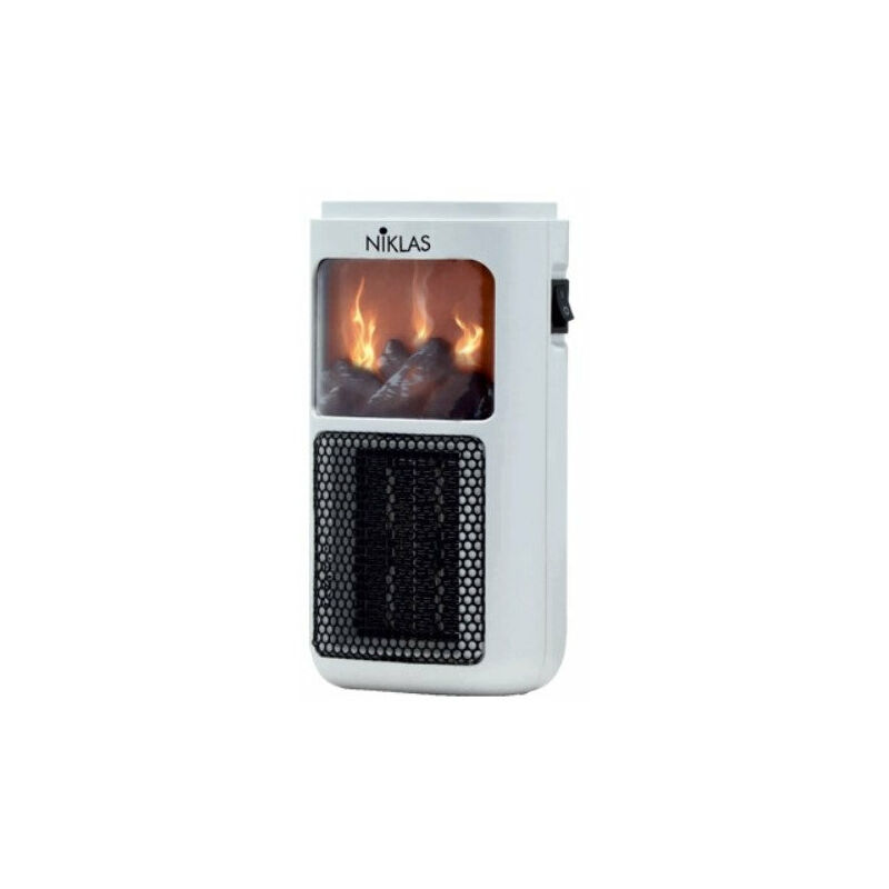 foto del prodotto niklas stufetta termoventilatore elettrica effetto fuoco vivo ptc plugin fuego
