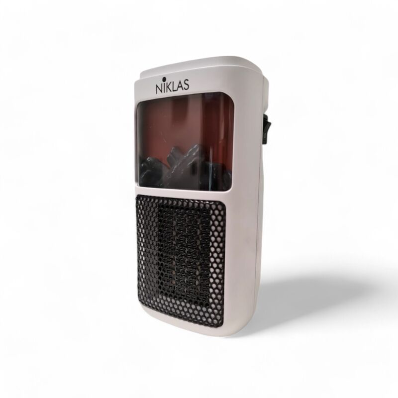 foto del prodotto niklas stufetta termoventilatore elettrica effetto fuoco vivo ptc plugin fuego