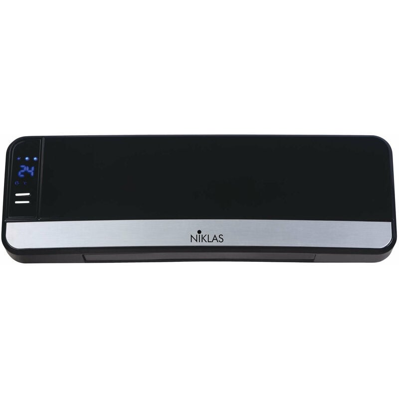 foto del prodotto niklas termoventilatore a parete elettrico con erogatore ceramico e telecomando 2000w ptc split elegant black