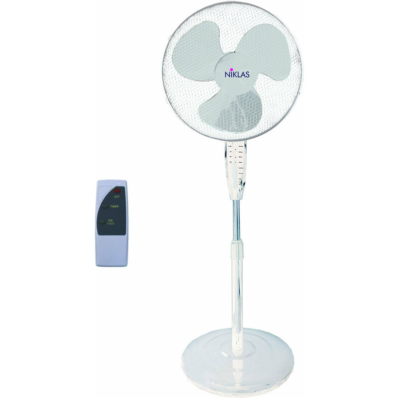 foto del prodotto niklas ventilatore a piantana a 3 pale direzionabile e inclinabile con telecomando comfort