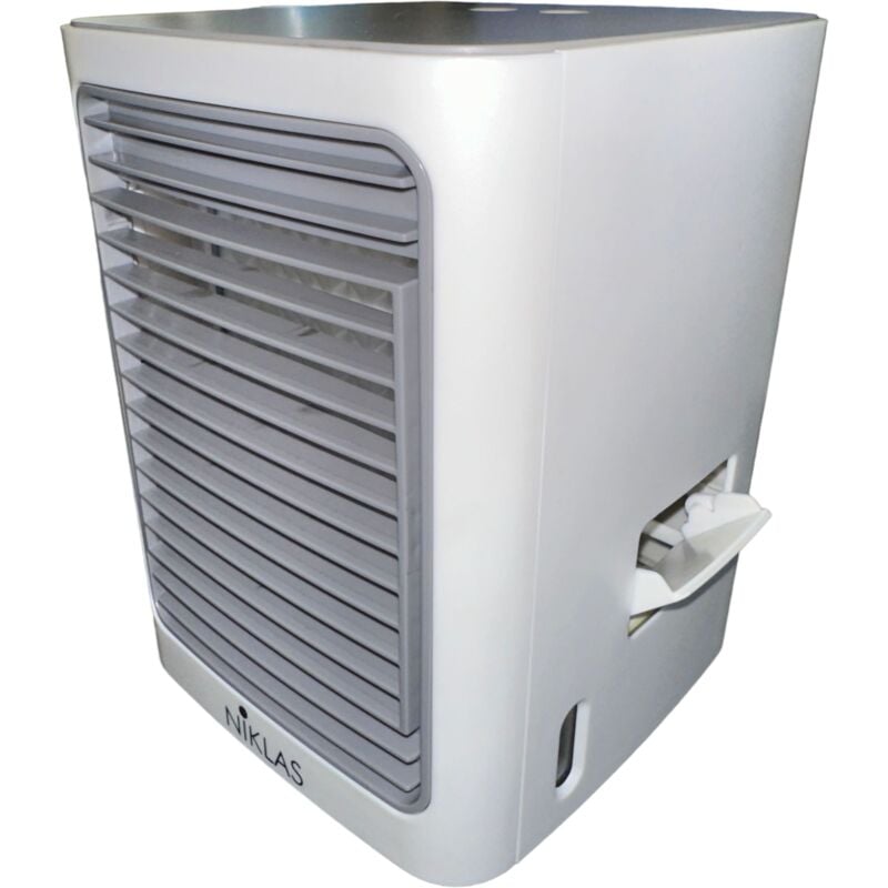 foto del prodotto niklas ventilatore raffrescatore ad acqua cubo nebulizzatore da tavolo mini condizionatore portatile icebox mini