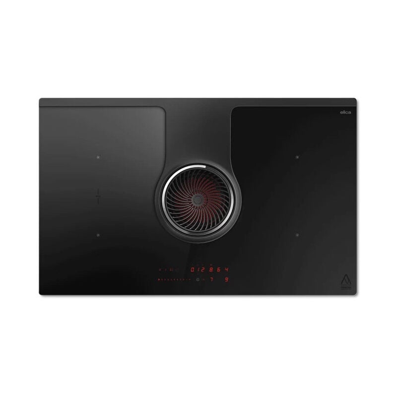foto del prodotto nikolatesla one evo bl a 83 nero da incasso 83 cm piano cottura a induzione 4 fornelli cappa da incasso elica