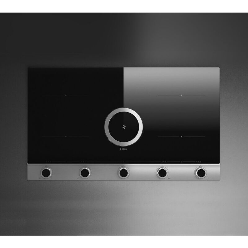 foto del prodotto nikolatesla unplugged blix/f/90 nero, acciaio inox da incasso piano cottura a induzione 4 fornello(i) cappa da incasso - elica