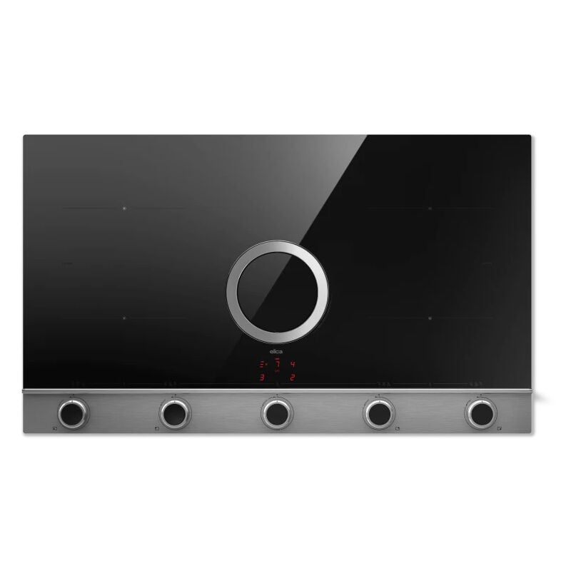 foto del prodotto nikolatesla unplugged evo ix a 90 nero, acciaio inox da incasso 90 cm piano cottura a induzione 4 fornelli cappa da incasso elica