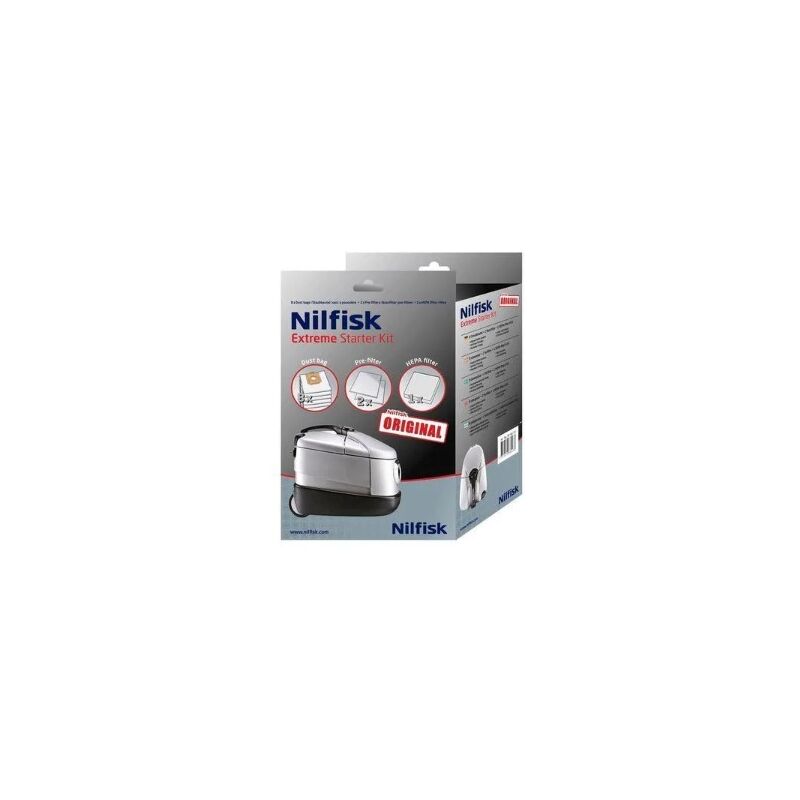 foto del prodotto nilfisk 8 sacchetti sottovuoto 2 pre filtri estremi 1 filtro hepa 14 per 10740313 aspirapolvere
